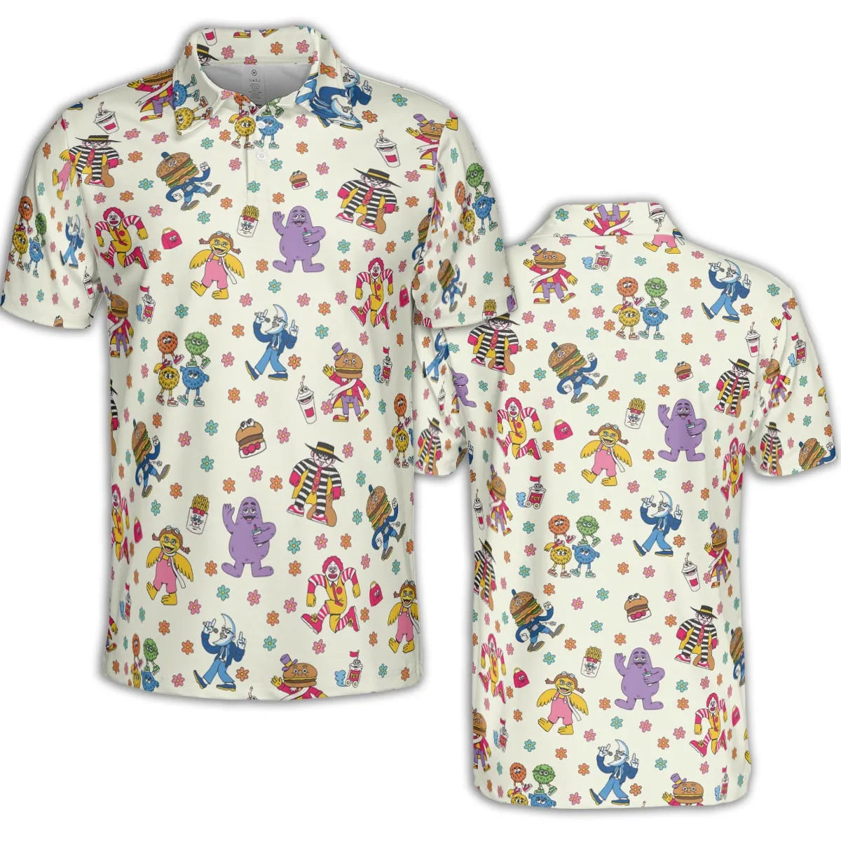 BADA BOP BA BA Mcdonaldland AOP Men/Women Polo Shirt