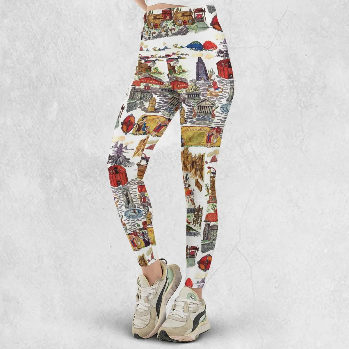 History Of Bedrock Flintstones Legging