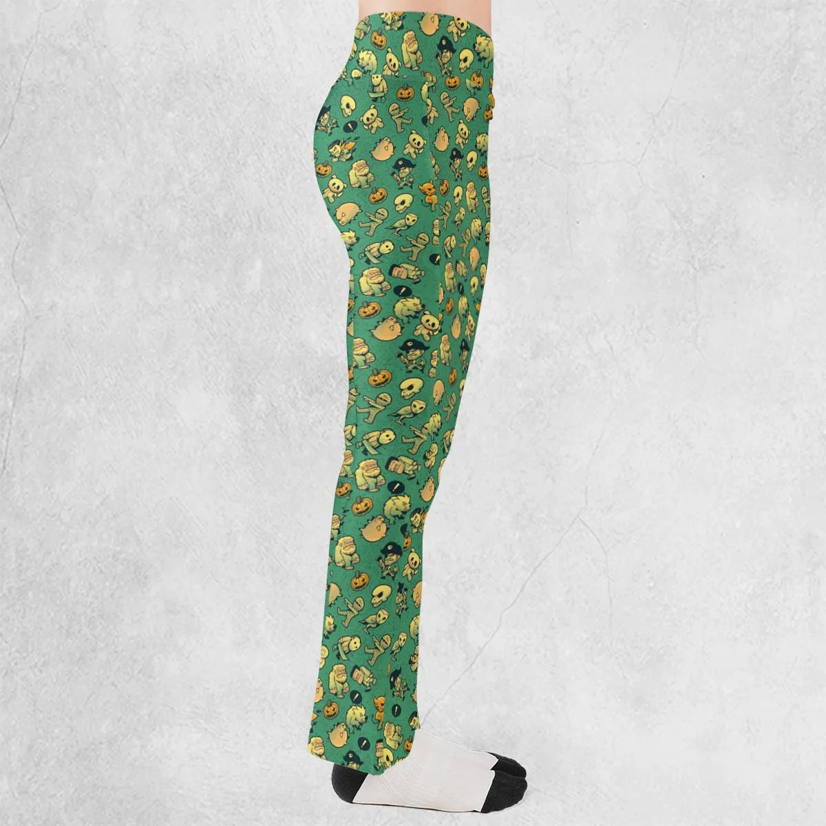 Terror Attack Cute Horror Characters Halloween Flare Leggings
