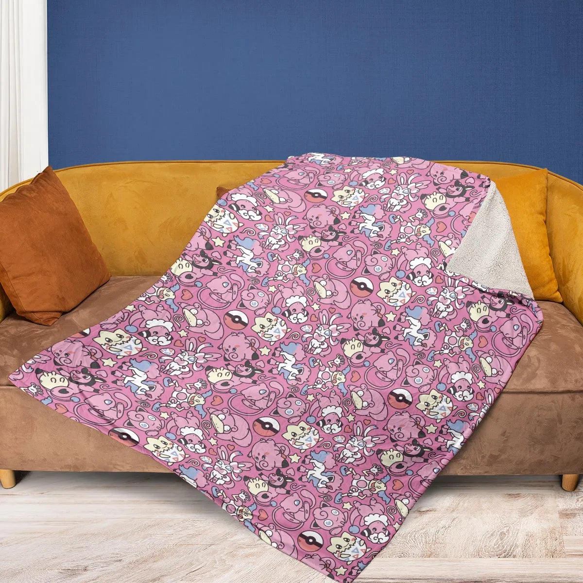 Fairy Pokemon Pattern Fleece Blanket