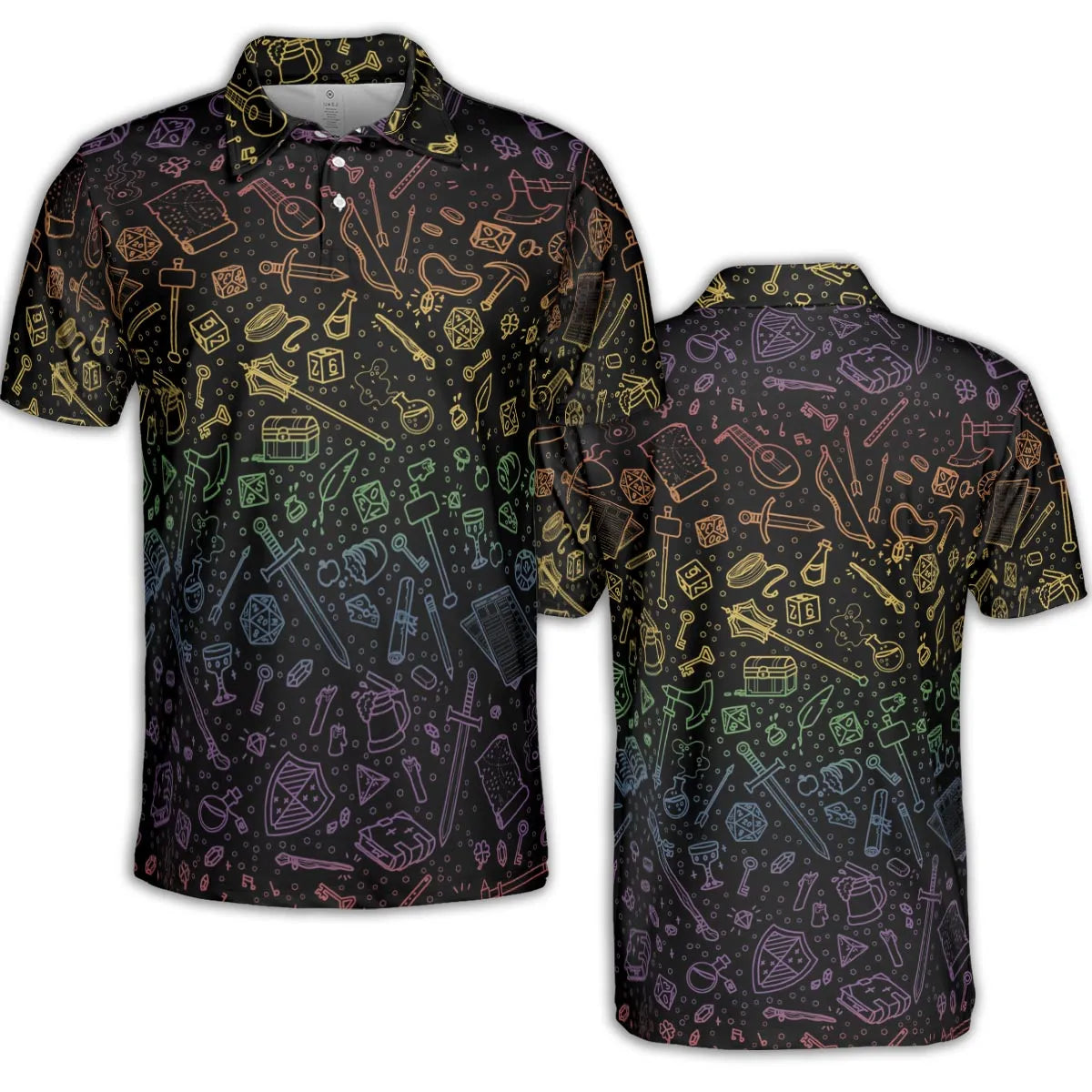 DnD Tabletop RPG Pattern AOP Men/Women Polo Shirt