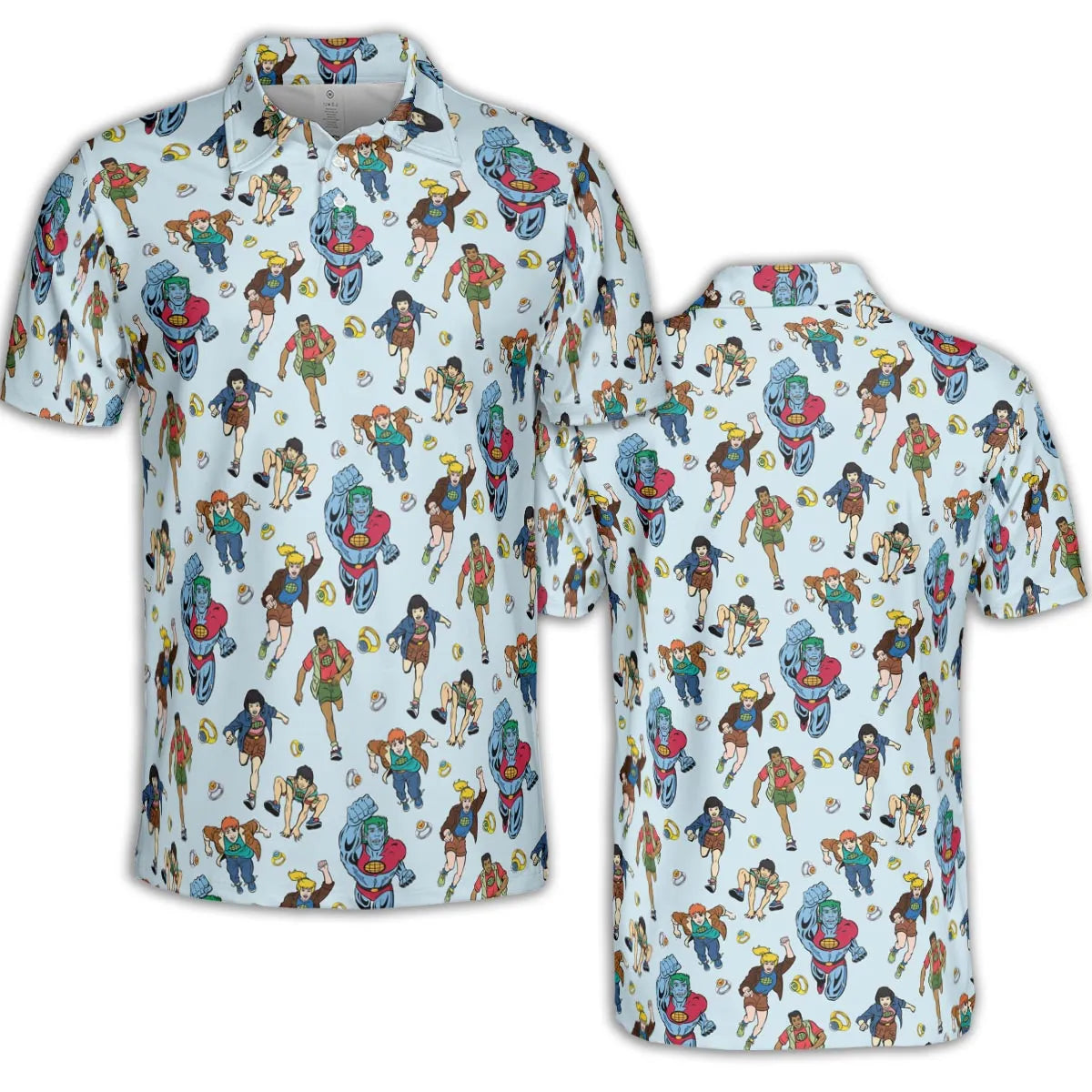 Save The Planet Captain Planet and the Planeteers AOP Men/Women Polo Shirt
