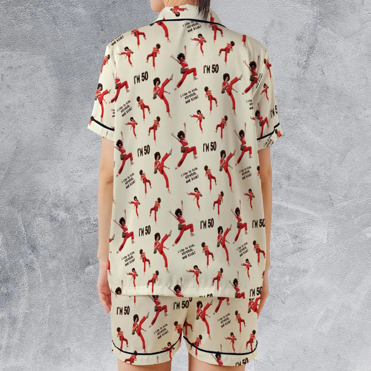 I'm 50 Sally O'Malley SNL Satin Short-Sleeve Pajamas Set