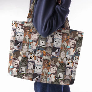 Funny Cat Internet Meme Large Tote Bag