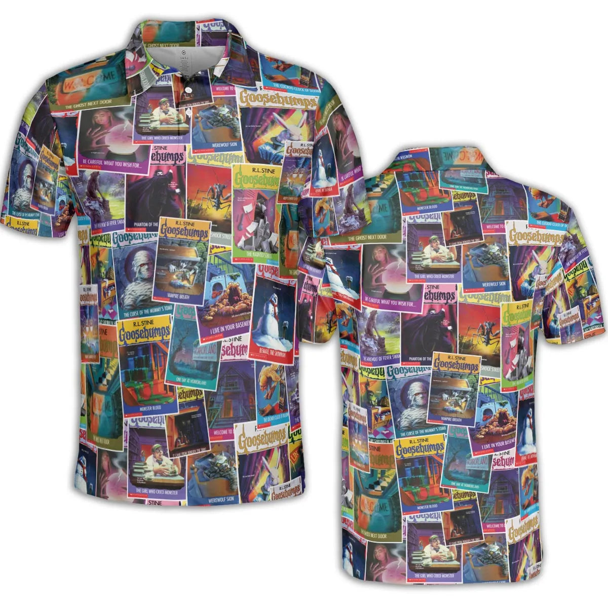 Goosebumps Monster Collage Pattern AOP Men/Women Polo Shirt