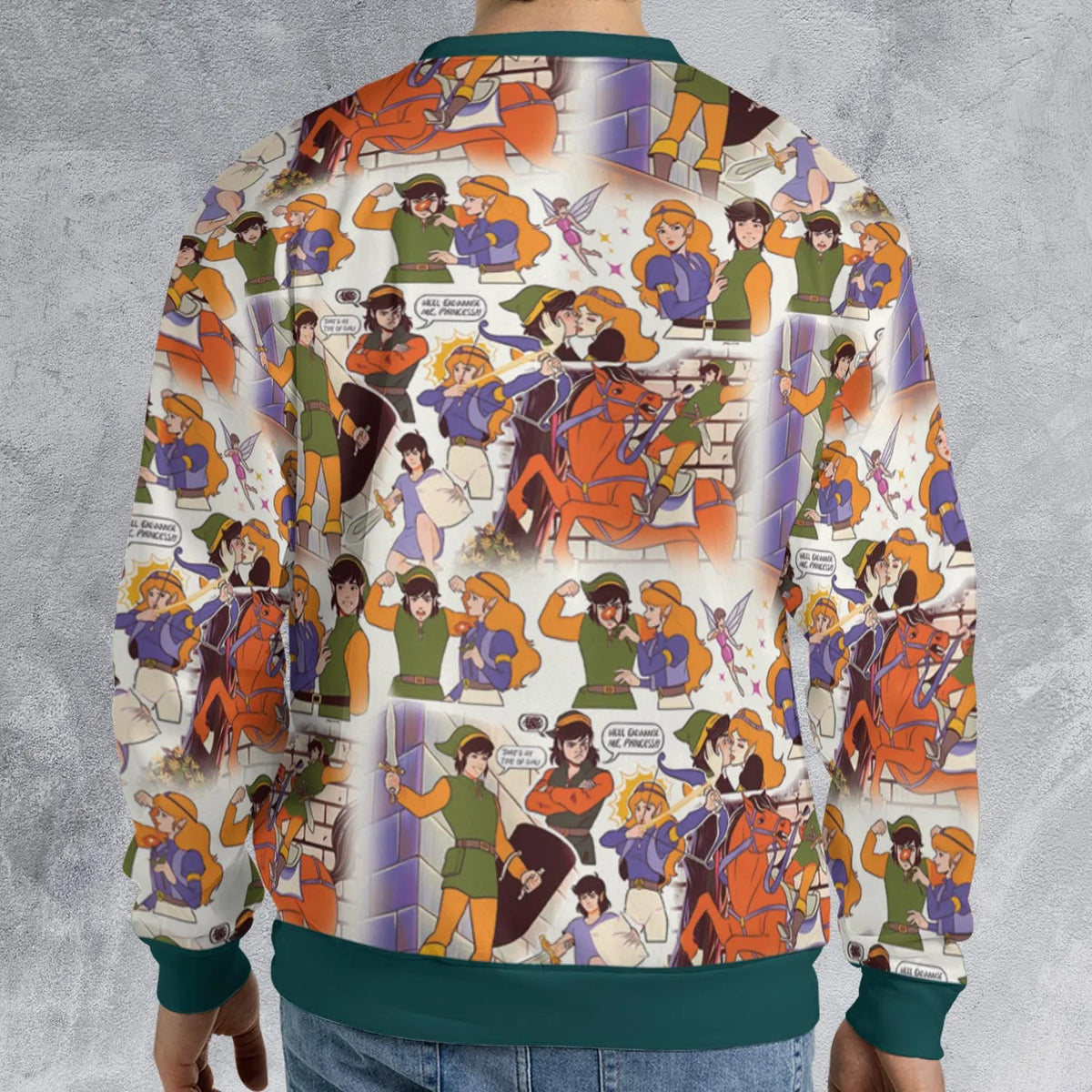 Link And Princess Zelda The Legend Of Zelda Animated All-over Print Sweatshirt