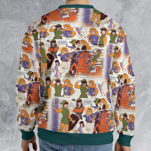 Link And Princess Zelda The Legend Of Zelda Animated All-over Print Sweatshirt