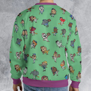 Baseball Mascot Pattern All-over Print Sweatshirt