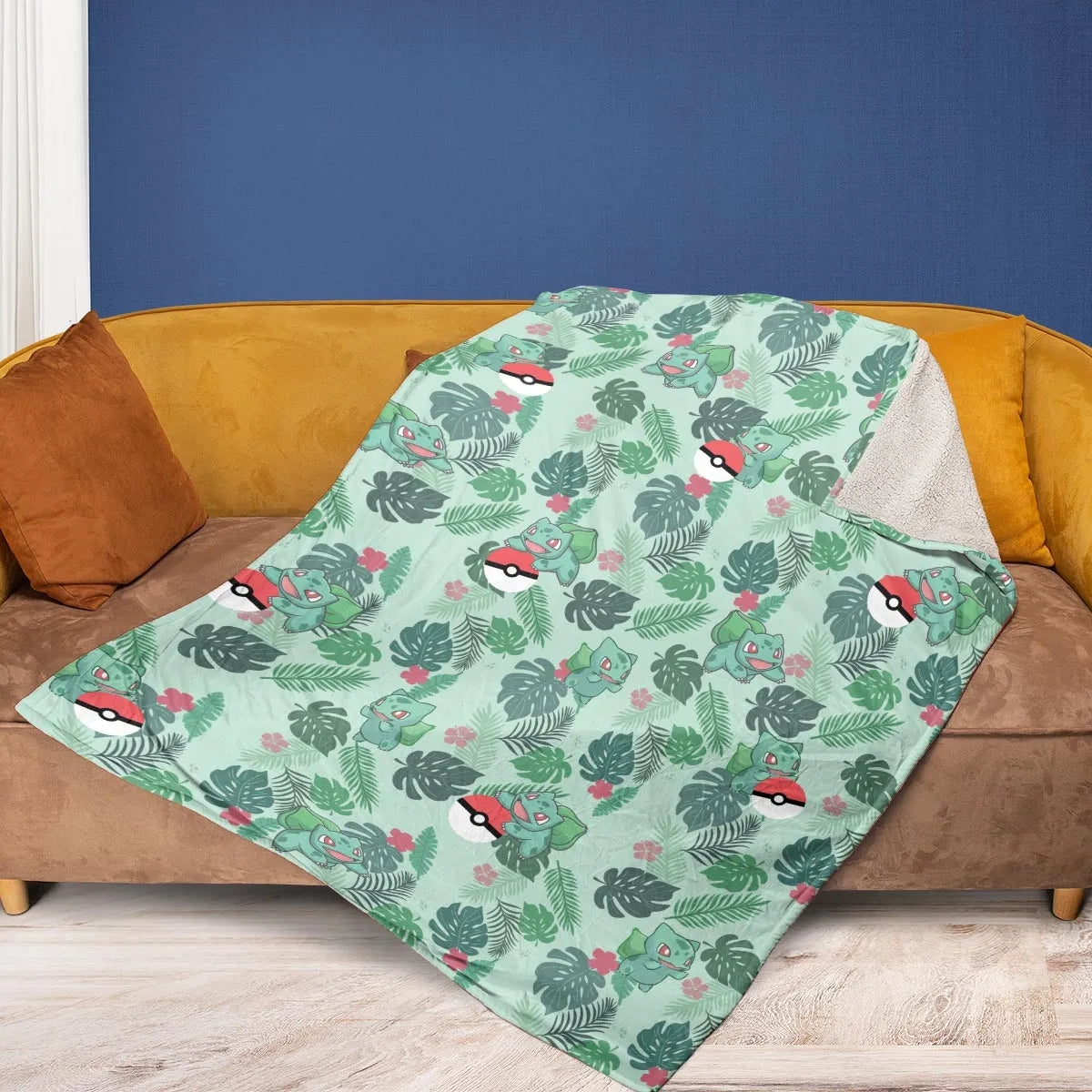 Bulbasaur Pokemon Pattern Fleece Blanket