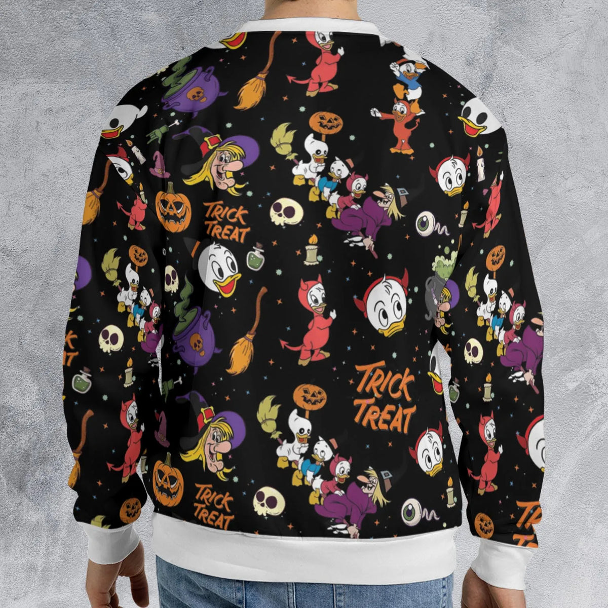 Huey, Dewey and Louie Duck Halloween All-over Print Sweatshirt