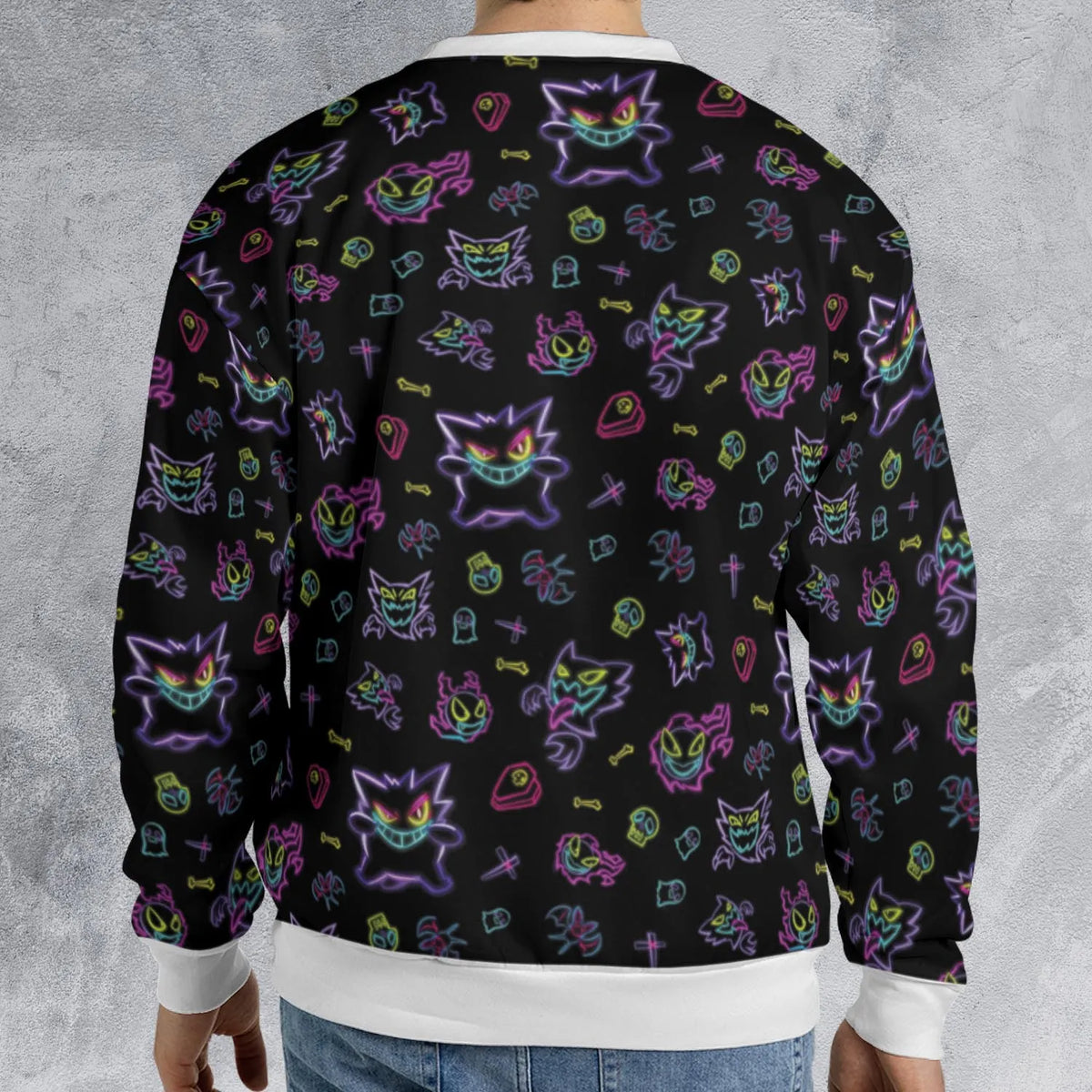 Neon Gastly Haunter Gengar Pokemon All-over Print Sweatshirt