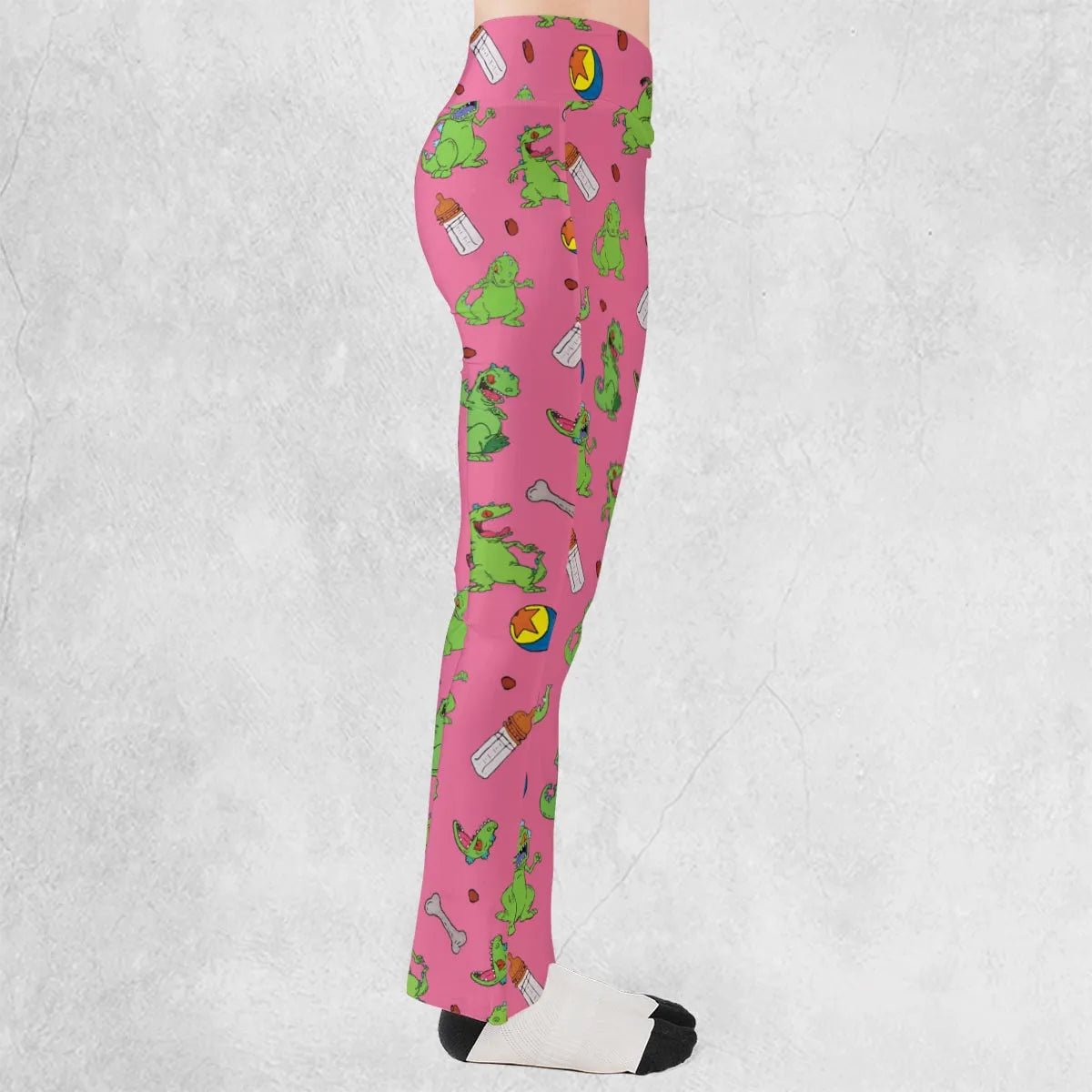Rugrats Reptar Pattern Flare Leggings