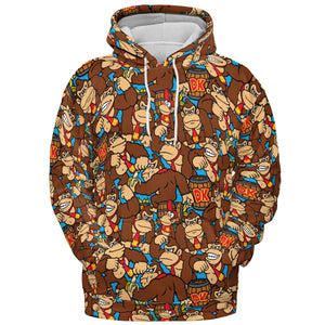 Donkey Kong Pattern All-over Print Hoodie