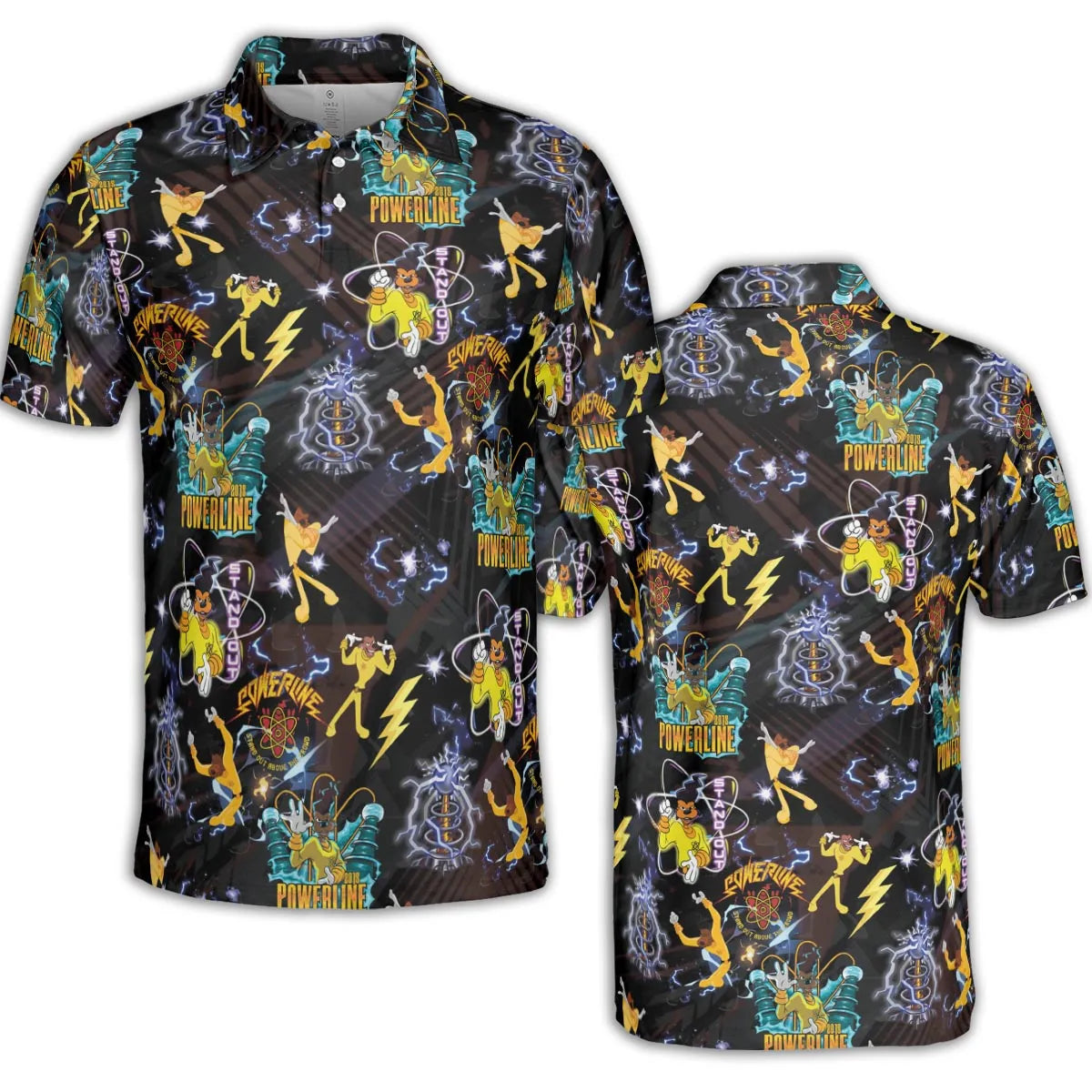 Powerline Concert A Goofy Movie AOP Men/Women Polo Shirt