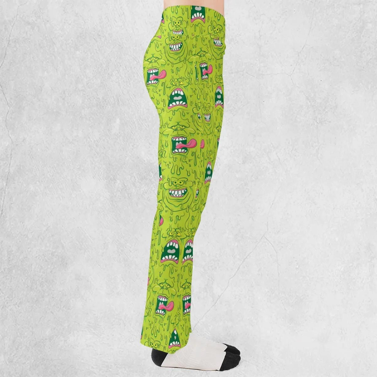 Funny Face Expression Slimer Ghostbusters Flare Leggings