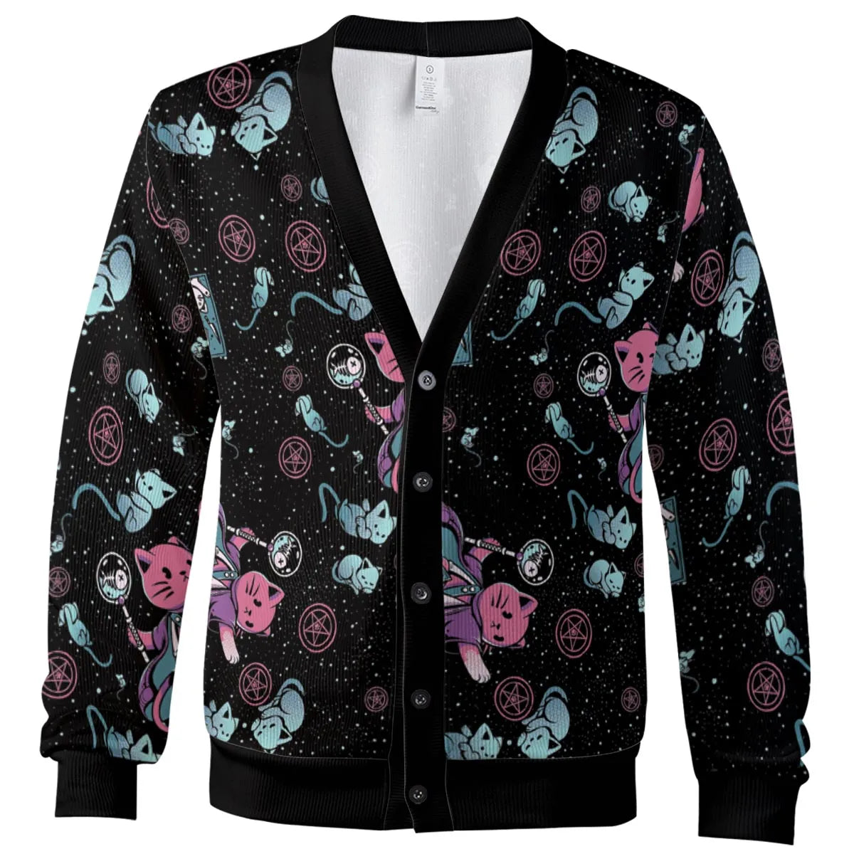 Necromancer Cat Pattern Cardigan