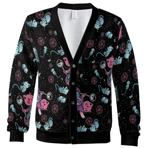 Necromancer Cat Pattern Cardigan
