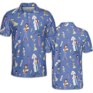 B2tf Cartoon Characters Seamless AOP Men/Women Polo Shirt