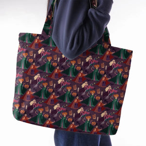 Sanderson Sisters Pattern Large Tote Bag