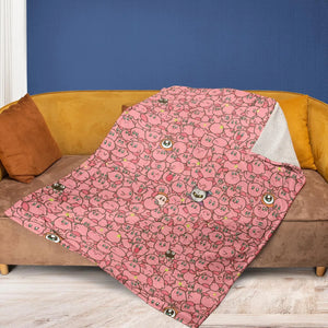 Cute Kirby Waddle Doo Bandana Waddle Dee Meta Knight Kirby's Characters Fleece Blanket