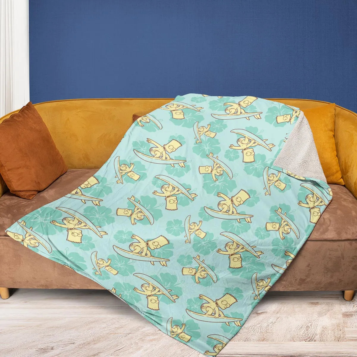 Surfing Simpsons The Simpsons Fleece Blanket