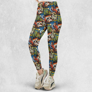 The Horror The Fright Dracula Frankenstein The Wolfman Monster Universal Pattern Legging
