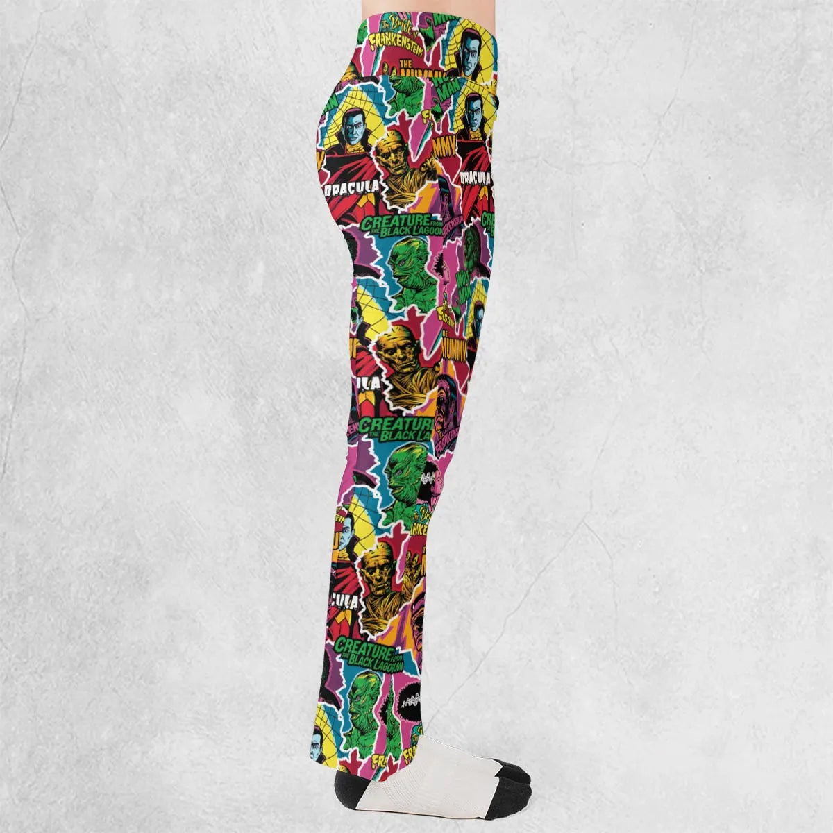 Monsters Pop Collage Universal Monsters Flare Leggings