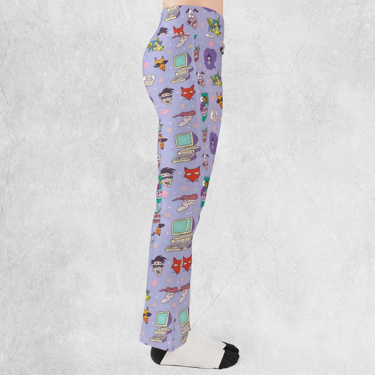 Courage the Cowardly Dog Characters Pattern Flare Leggings