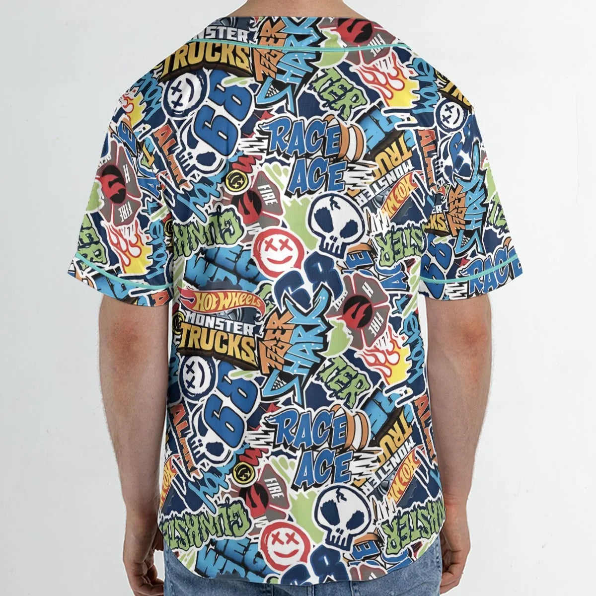 Hot Wheels Monster Trucks Logos Unisex Baseball Jersey