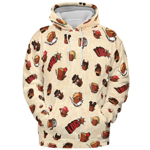 Pop Culture Characters Logs  Ren & Stimpy All-over Print Hoodie