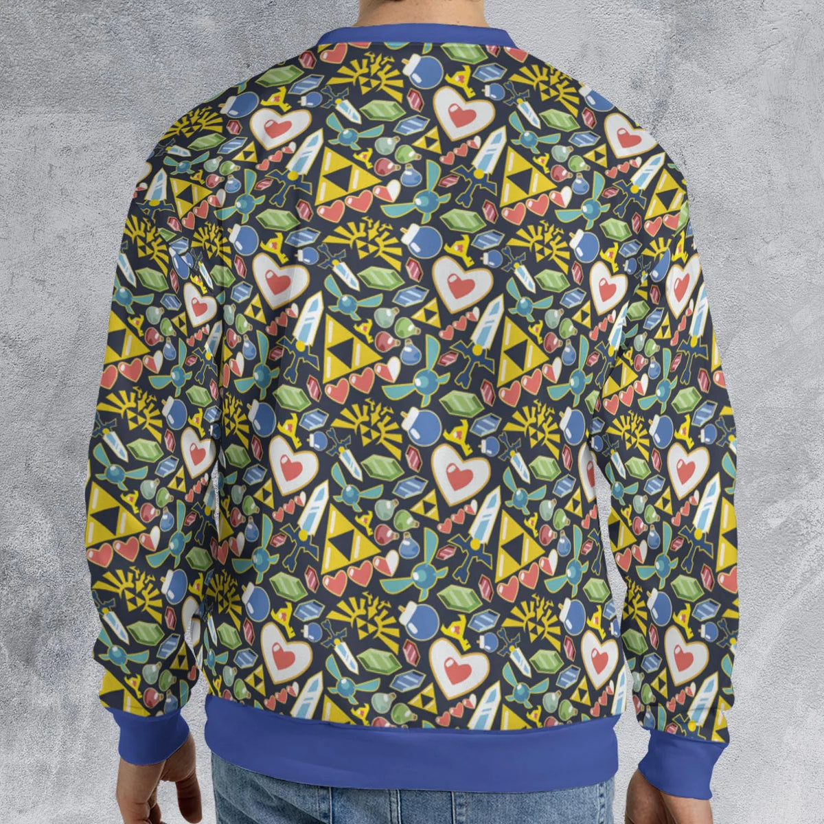 Zelda Theme Items All-over Print Sweatshirt