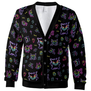 Neon Gastly Haunter Gengar Pokemon Cardigan
