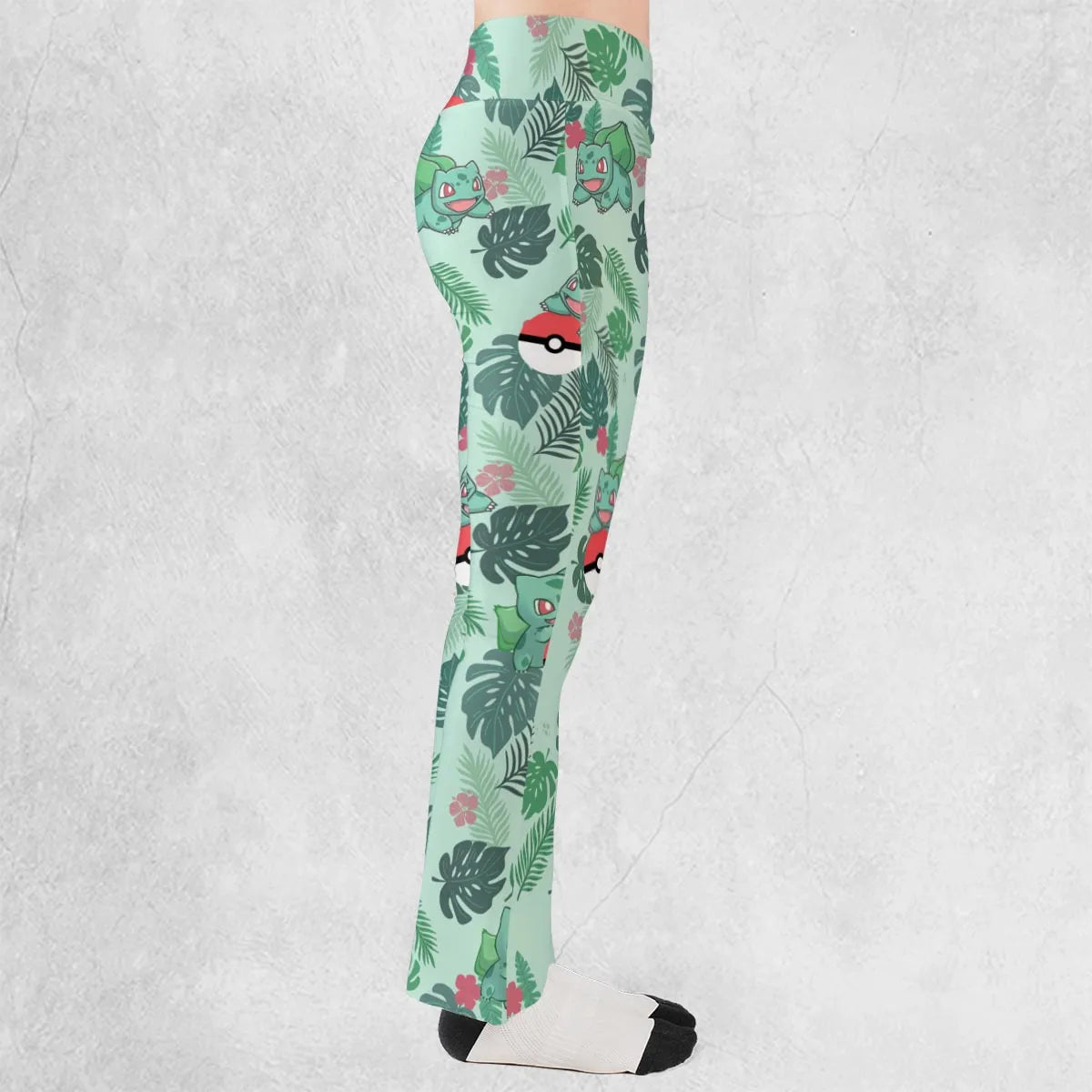 Bulbasaur Pokemon Pattern Flare Leggings