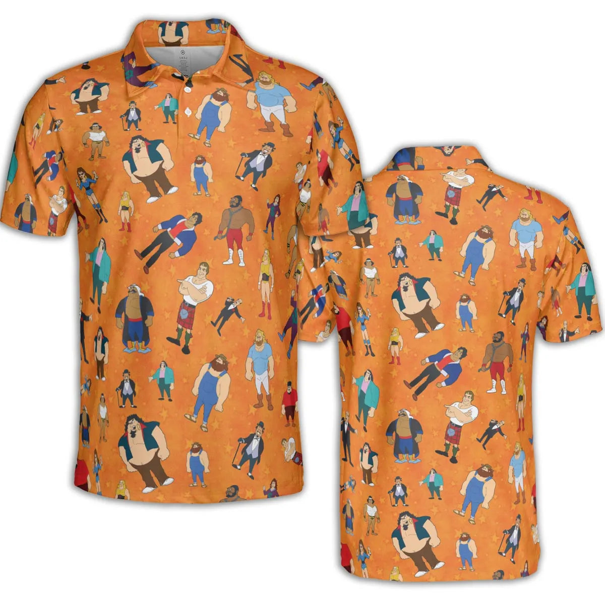 80s Hulk Rock 'n' Wrestling Characters AOP Men/Women Polo Shirt