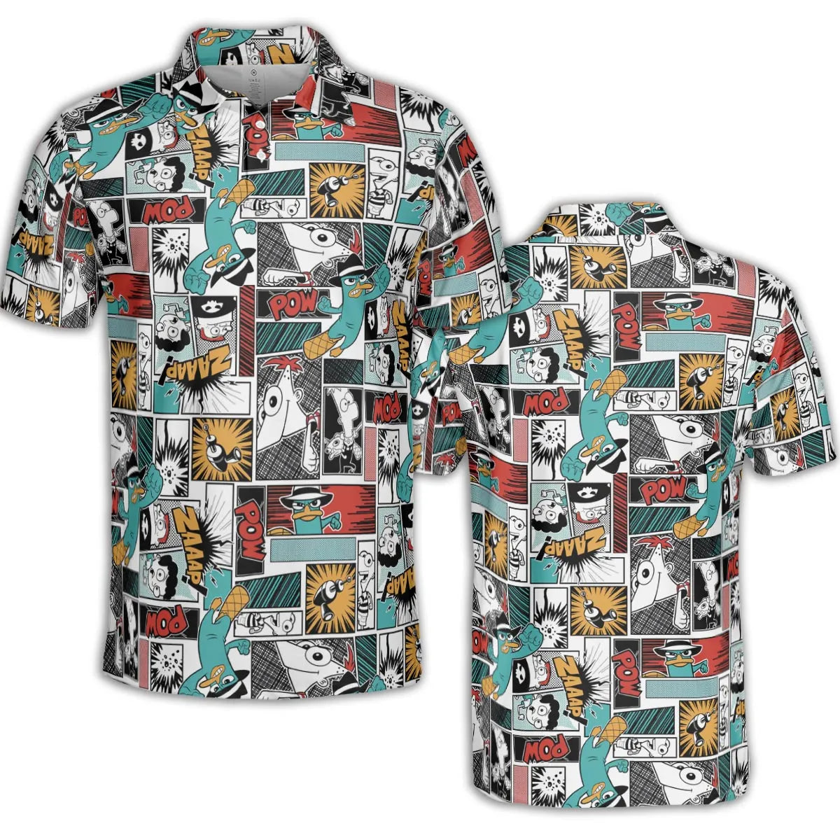 Zaaap! Phineas and Ferb AOP Men/Women Polo Shirt
