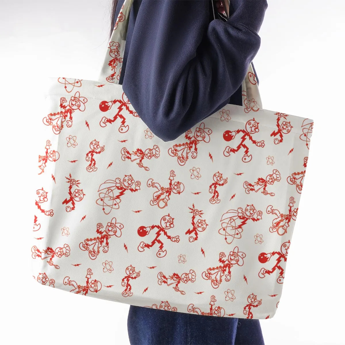 Vintage Style Nostalgic Reddy Kilowatt Large Tote Bag