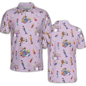 70s The Brady Kids Cartoon AOP Men/Women Polo Shirt