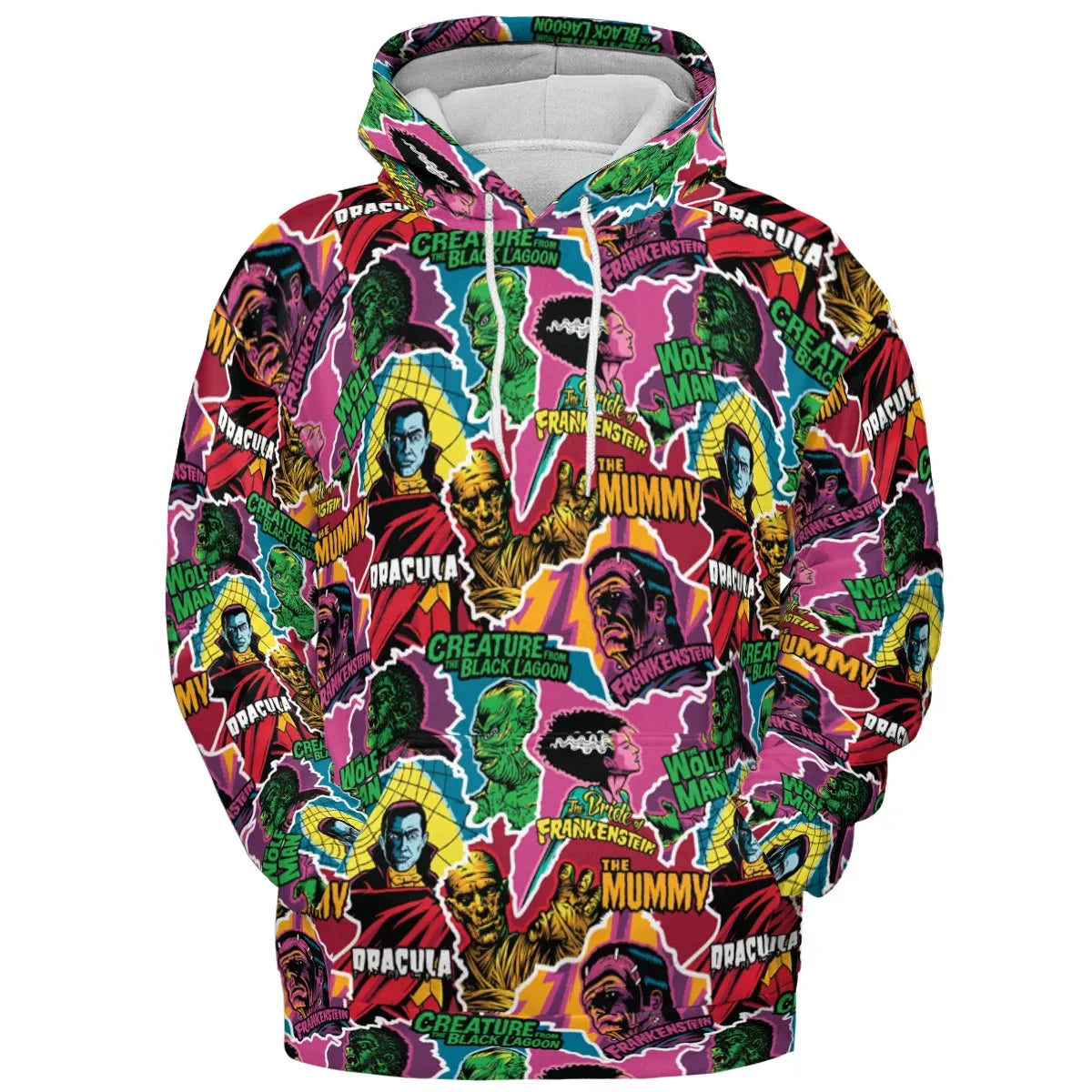 Monsters Pop Collage Universal Monsters All-over Print Hoodie