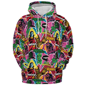 Monsters Pop Collage Universal Monsters All-over Print Hoodie