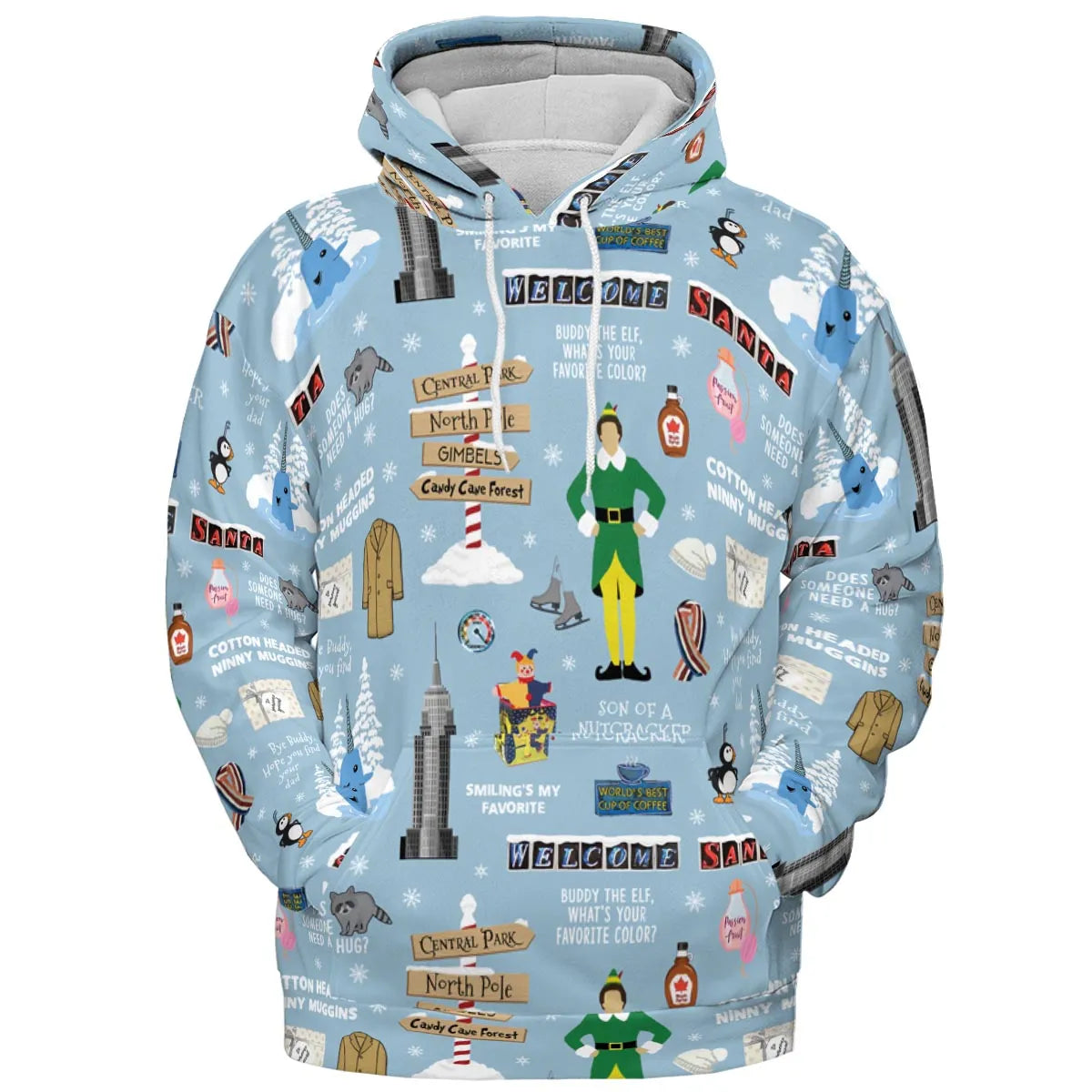 Buddy the ELF Quotes Christmas All-over Print Hoodie