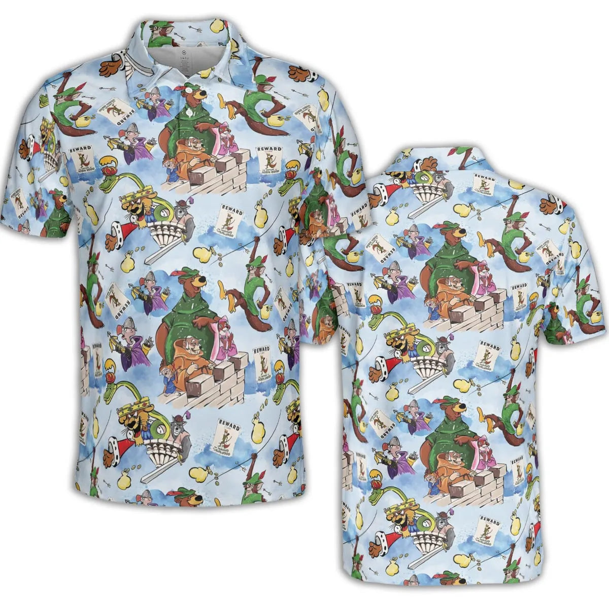 Robin Hood Characters Pattern AOP Men/Women Polo Shirt