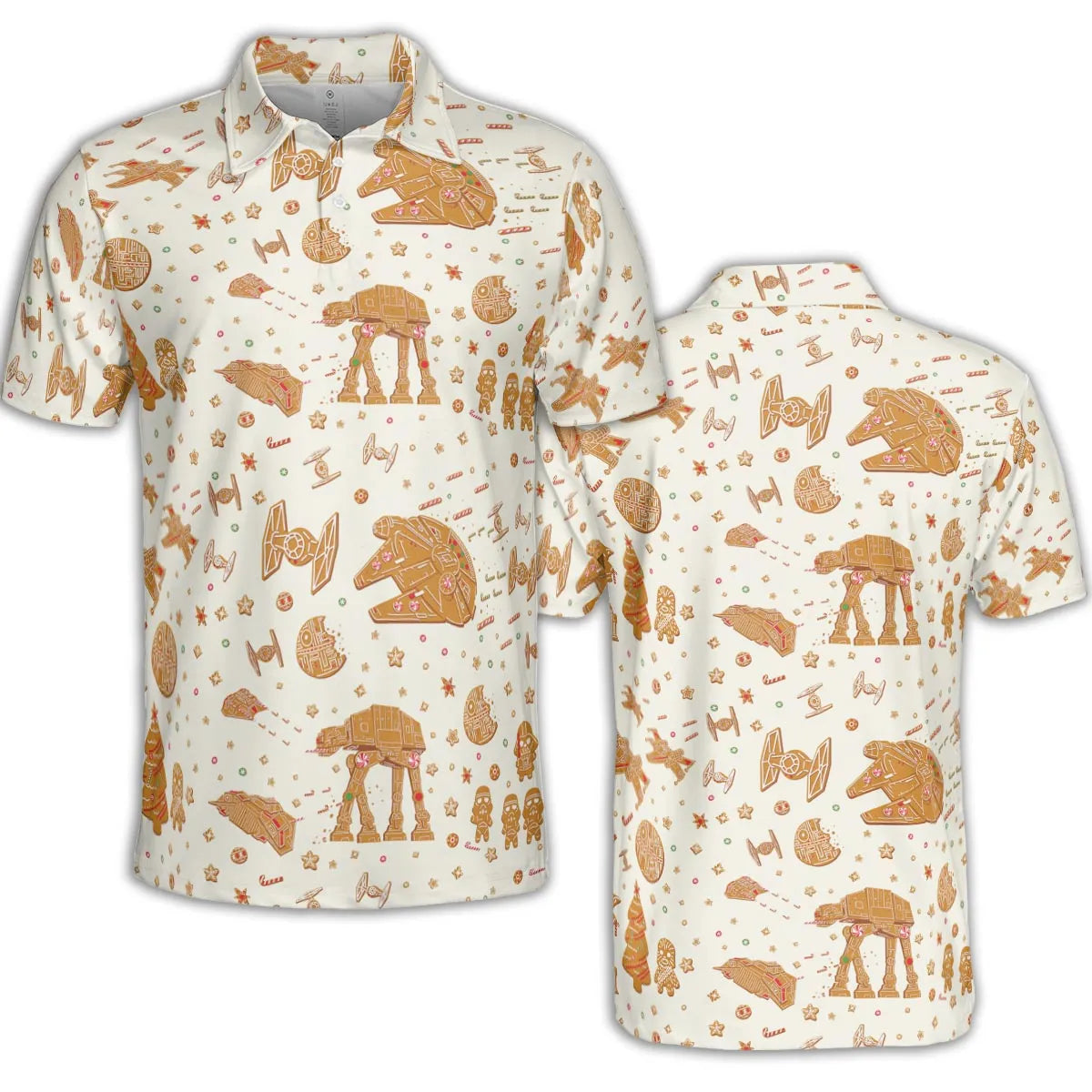 Gingerbread Christmas Star Wars AOP Men/Women Polo Shirt
