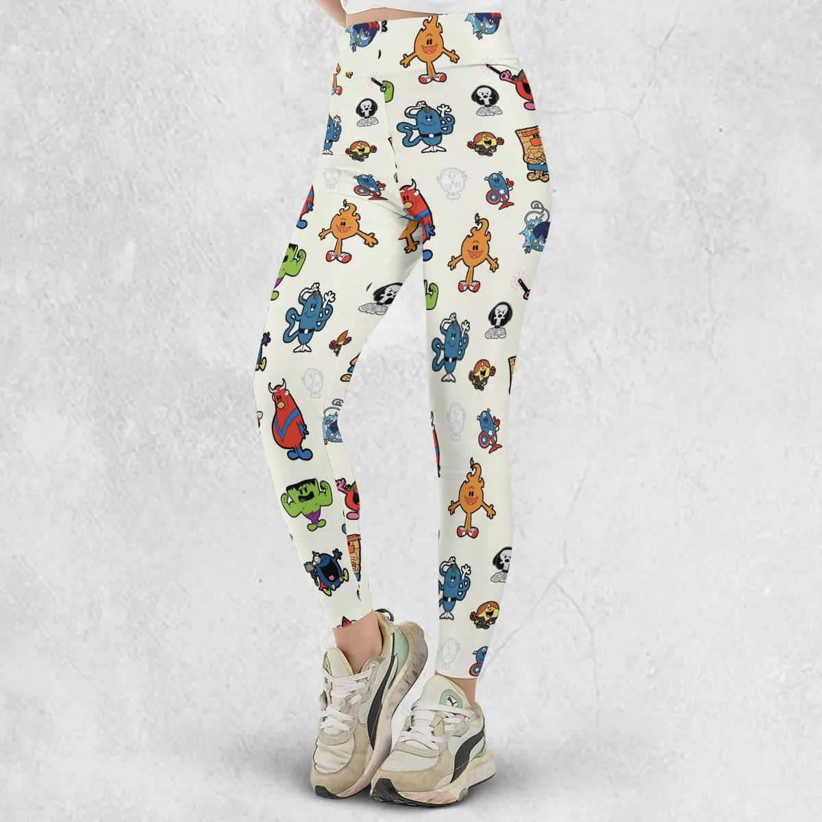 Marvel Characters And Mr Men Pattern Legging
