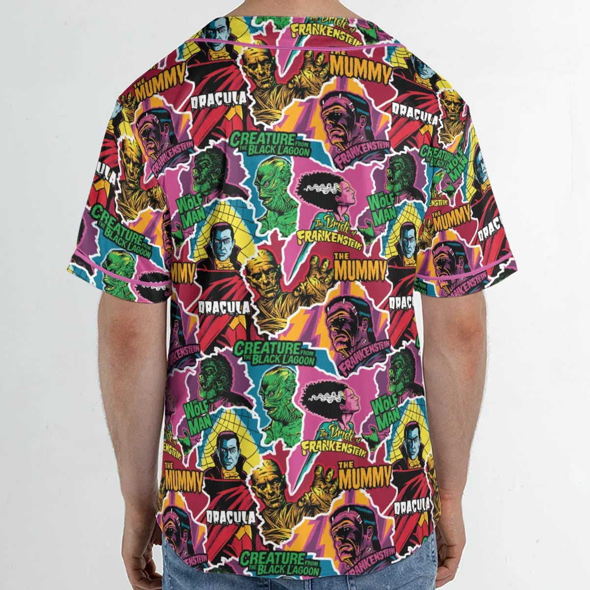 Monsters Pop Collage Universal Monsters Unisex Baseball Jersey