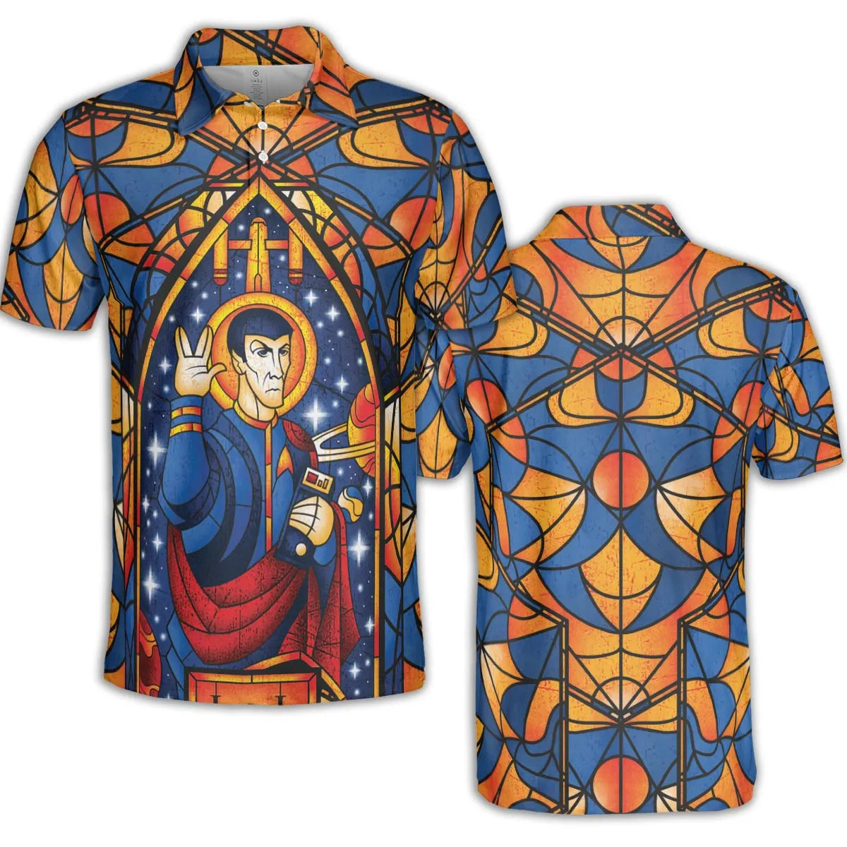 Stained Glass Star Trek AOP Men/Women Polo Shirt