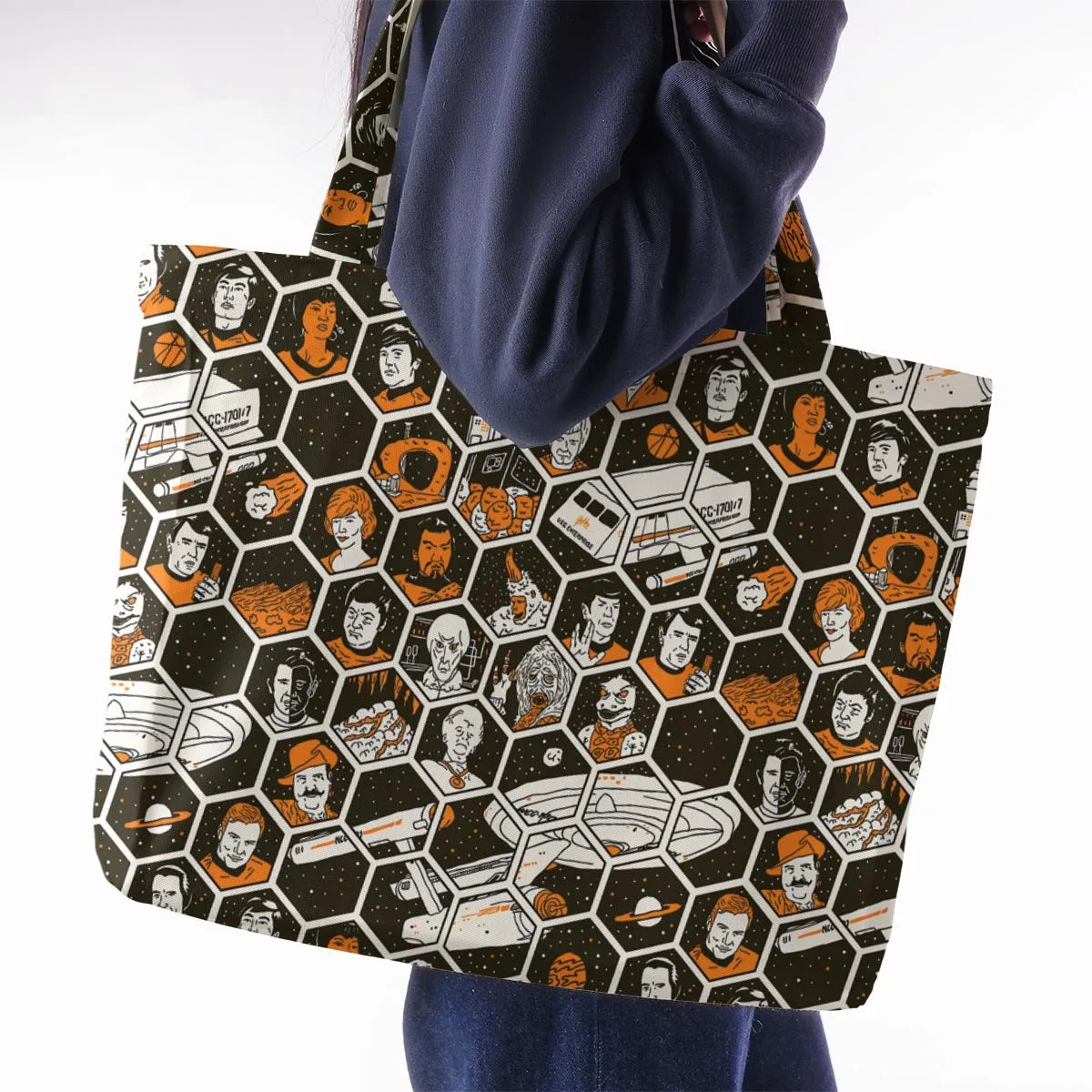 TrekToon Star Trek Hive Pattern Large Tote Bag