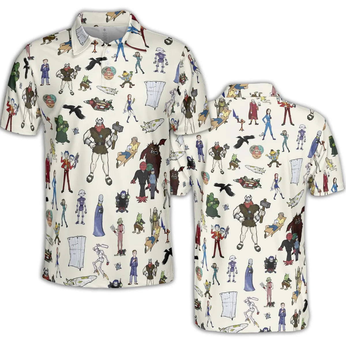 Don't Panic The Hitchhiker's Guide to the Galaxy AOP Men/Women Polo Shirt