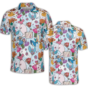 Jaq, Gus, & Sewing Friends AOP Men/Women Polo Shirt