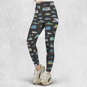 Movie Cars Pattern Legging