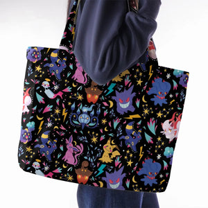 Ghost Buddies Cottagecore Pokemon Patterns Large Tote Bag